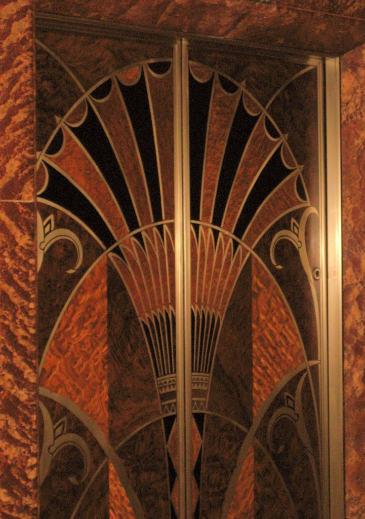 The fabulous Art Deco elevator doors of the Chrysler building